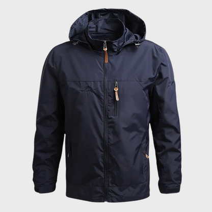 Chaqueta de agua resistente cuello alto hombre
