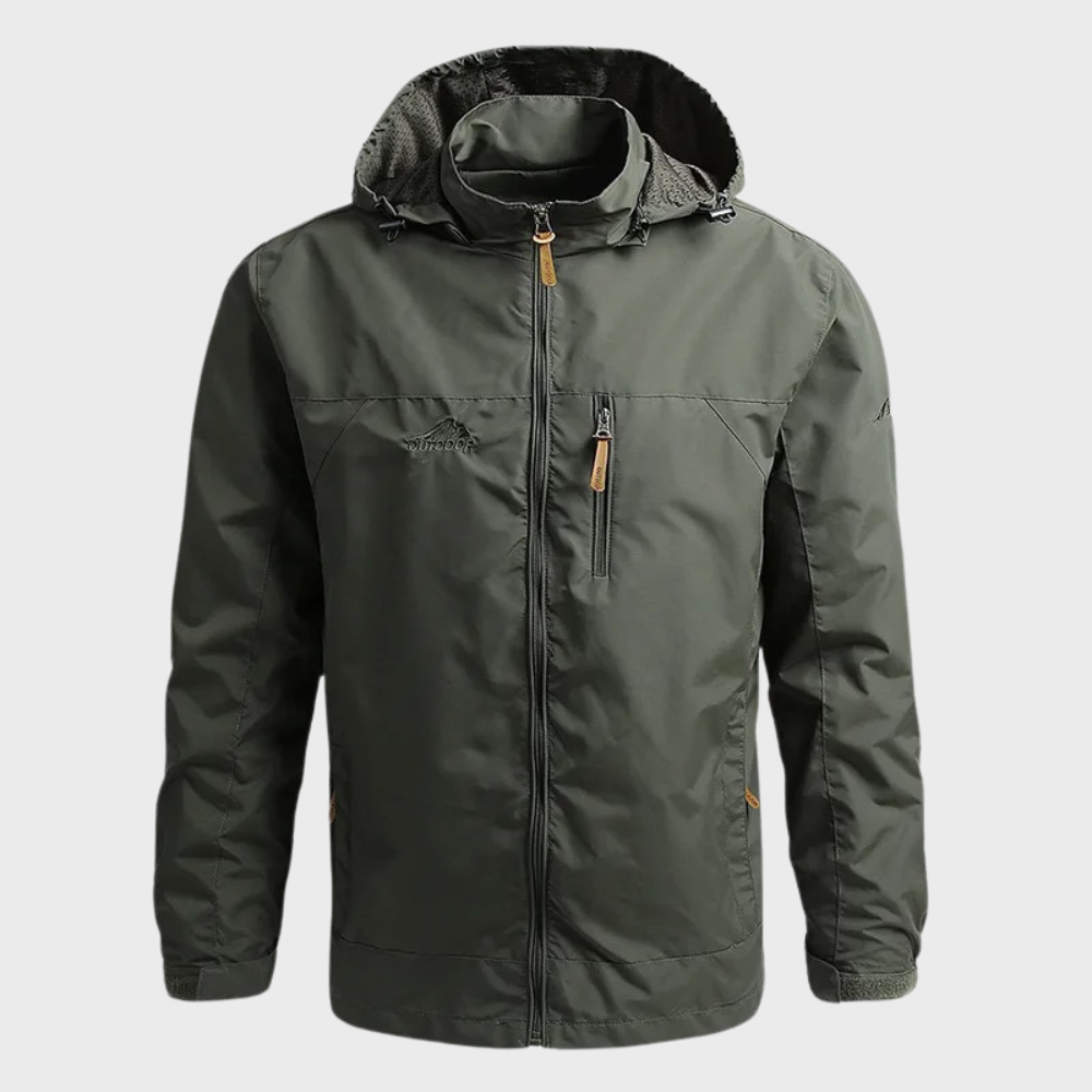 Chaqueta de agua resistente cuello alto hombre