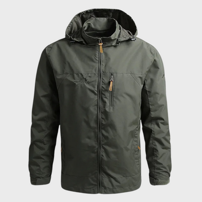 Chaqueta de agua resistente cuello alto hombre