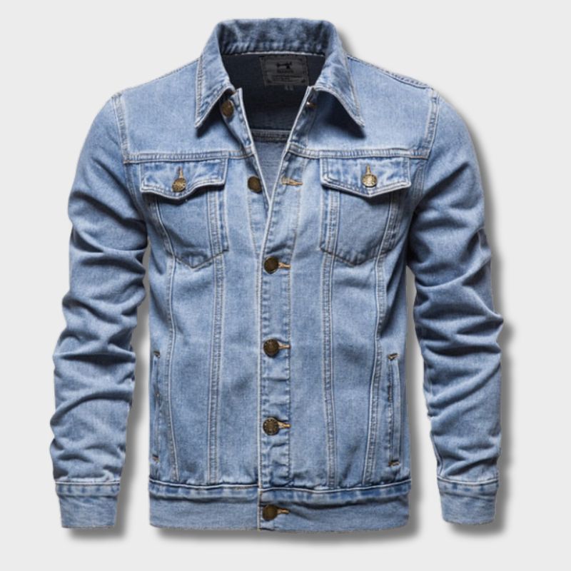 Chaqueta de cuero clásica con bolsillos - Vestiria