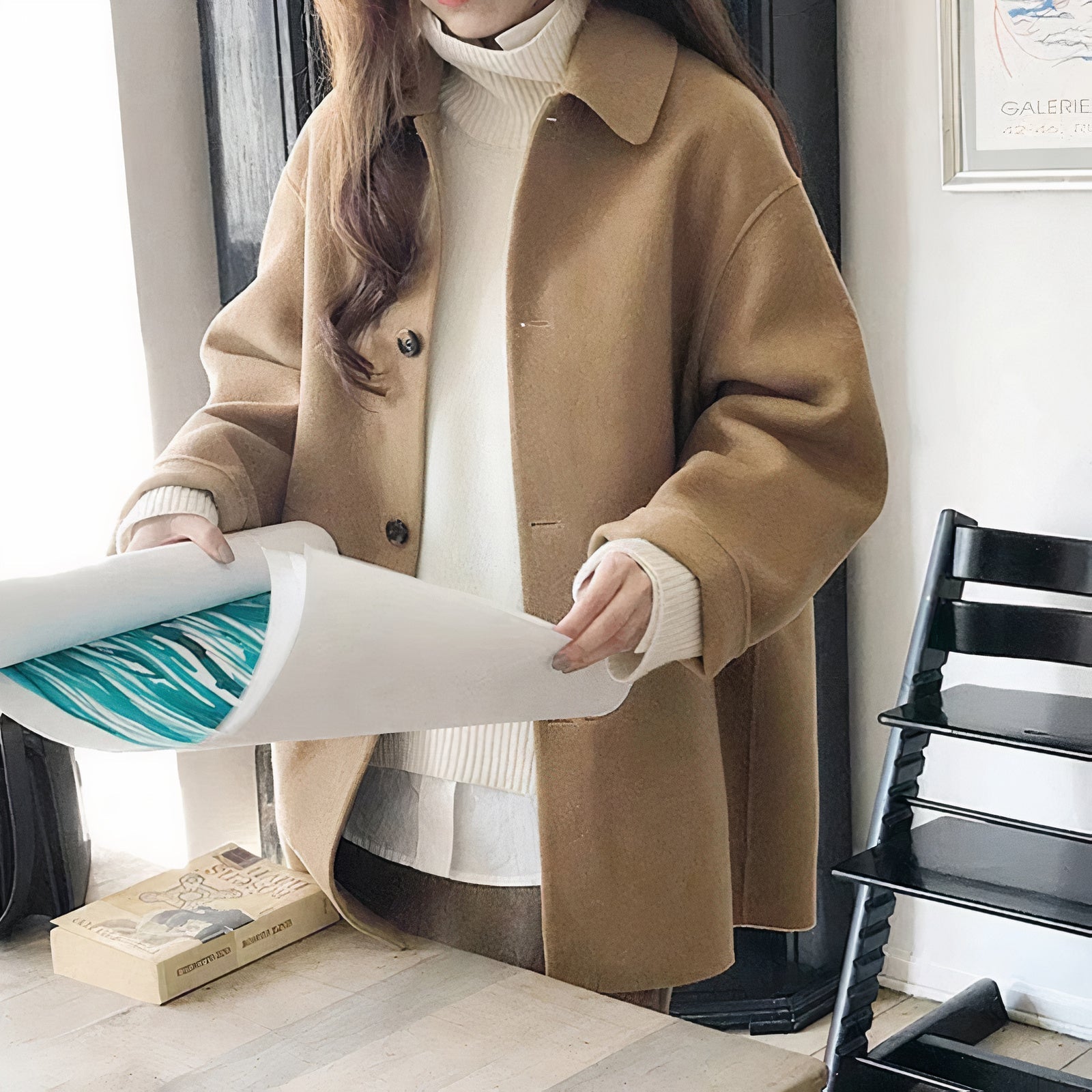 Chaquetón de lana cálido invernal para mujer - Vestiria