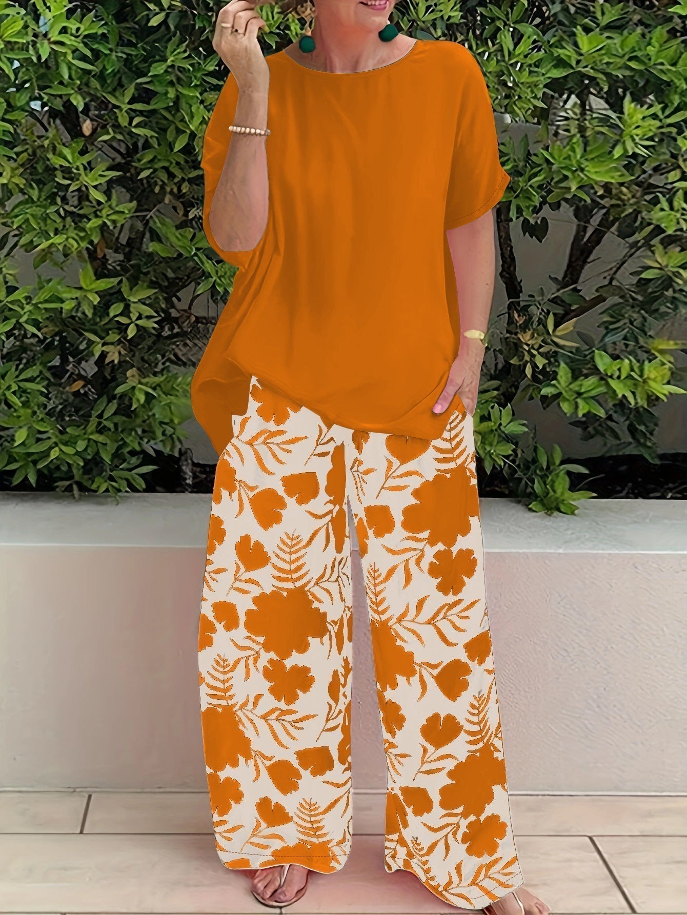 Conjunto Mujer Floral Cómodo Verano