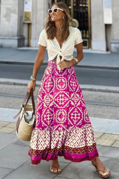 Falda Ligera de Verano con Detalles Florales - Vestiria