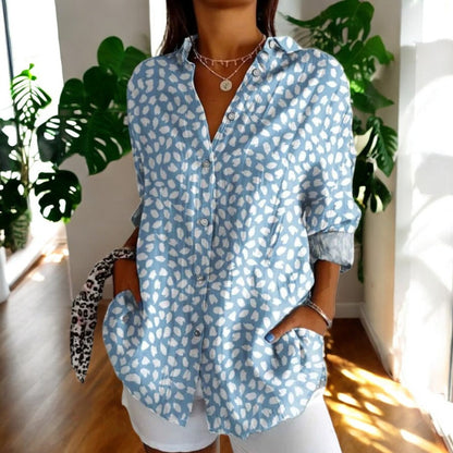 Blusa ligera con botones y corte cómodo mujer