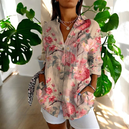 Blusa ligera con botones y corte cómodo mujer