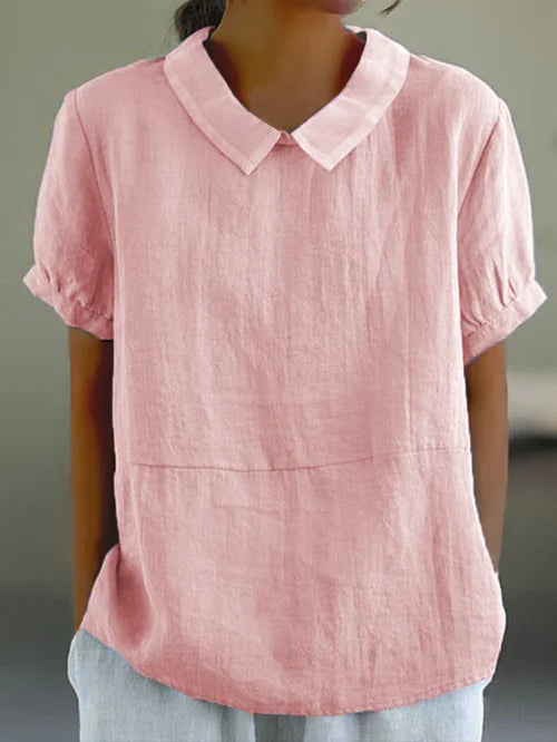 Blusa Mujer Sencilla Cuello Redondo Verano
