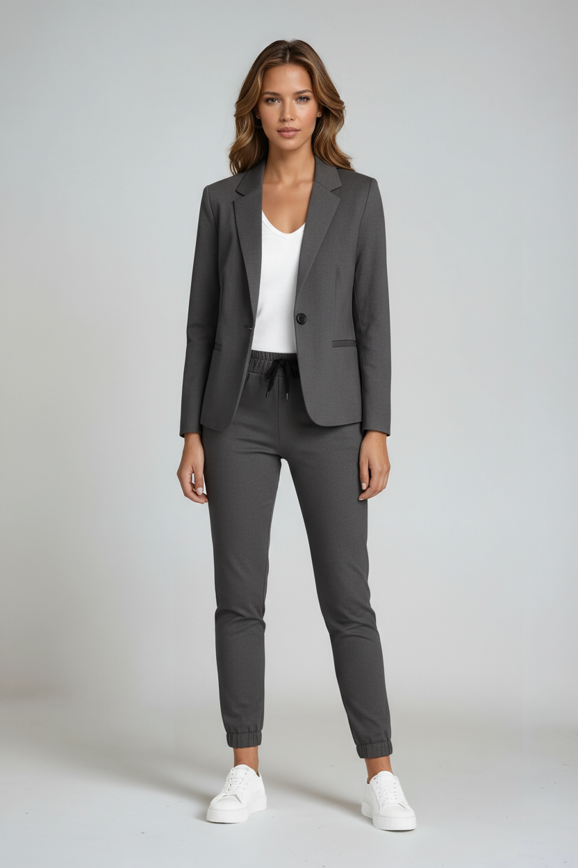 Traje Mujer Chaqueta Pantalón Elegante Slim