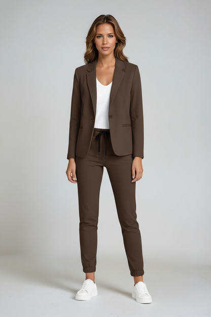 Traje Mujer Chaqueta Pantalón Elegante Slim