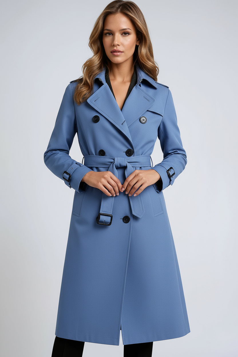 Chaquetón mujer elegante con cinturón ajustable