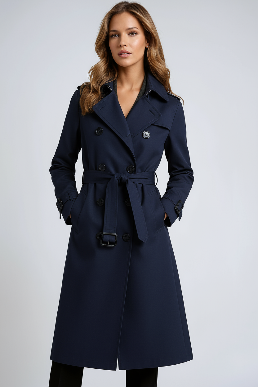 Chaquetón mujer elegante con cinturón ajustable