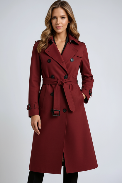 Chaquetón mujer elegante con cinturón ajustable