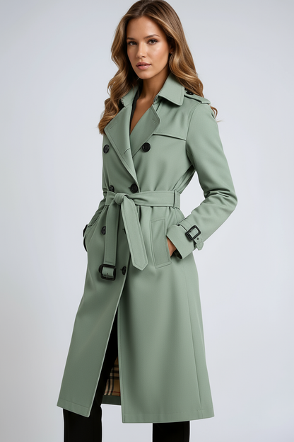 Chaquetón mujer elegante con cinturón ajustable