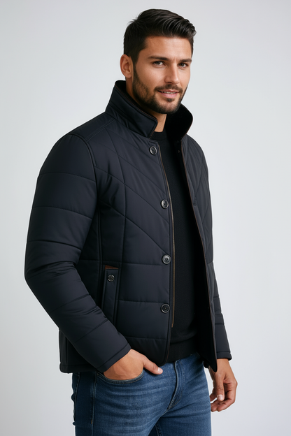 Chaqueta Abultada Hombre Invierno Cremallera Alta