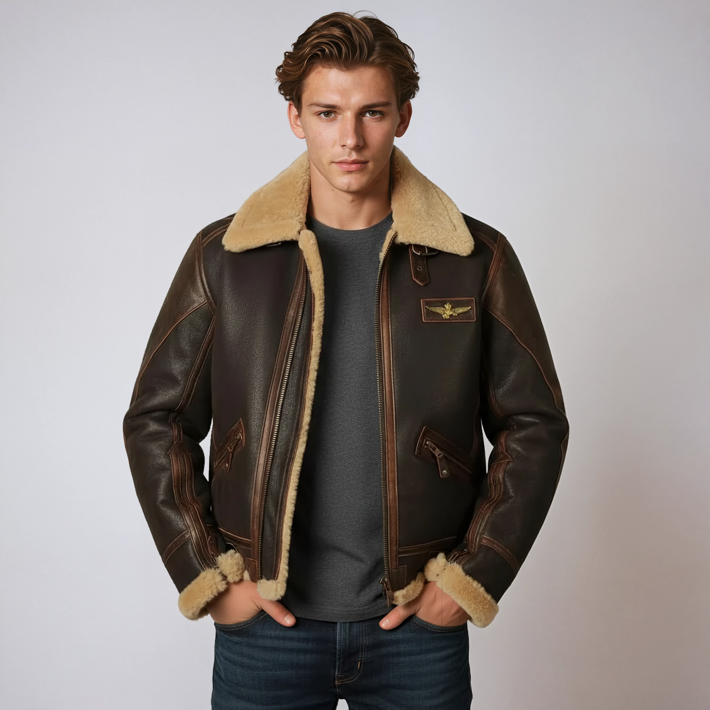 Chaqueta de aviador hombre abrigada – TOMAS - Vestiria