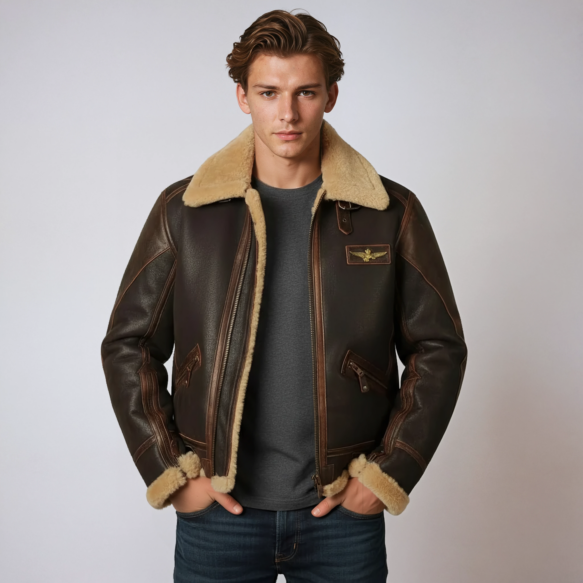 Chaqueta de aviador hombre abrigada – TOMAS - Vestiria