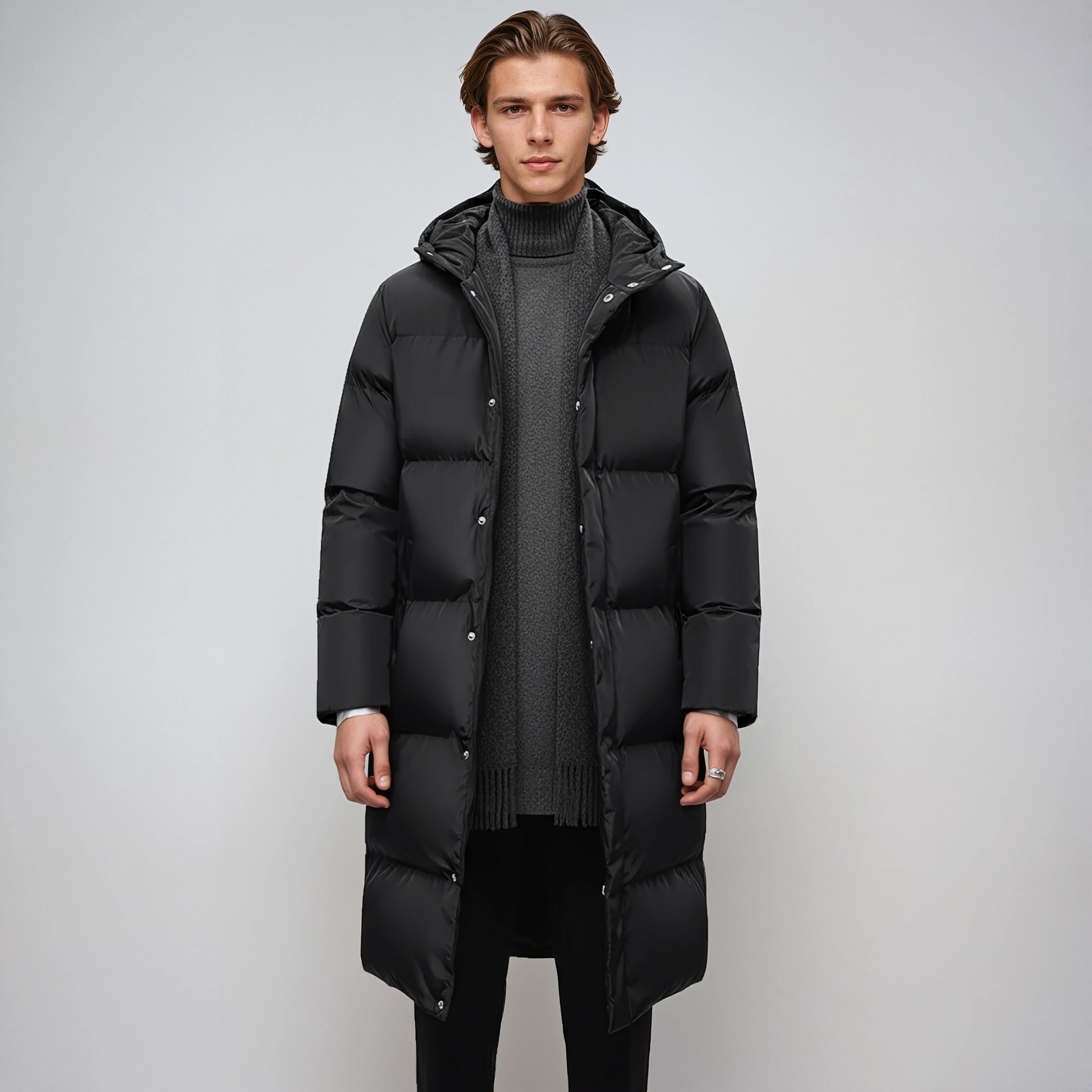 Chaquetón de abrigo con capucha para hombre invierno - Vestiria