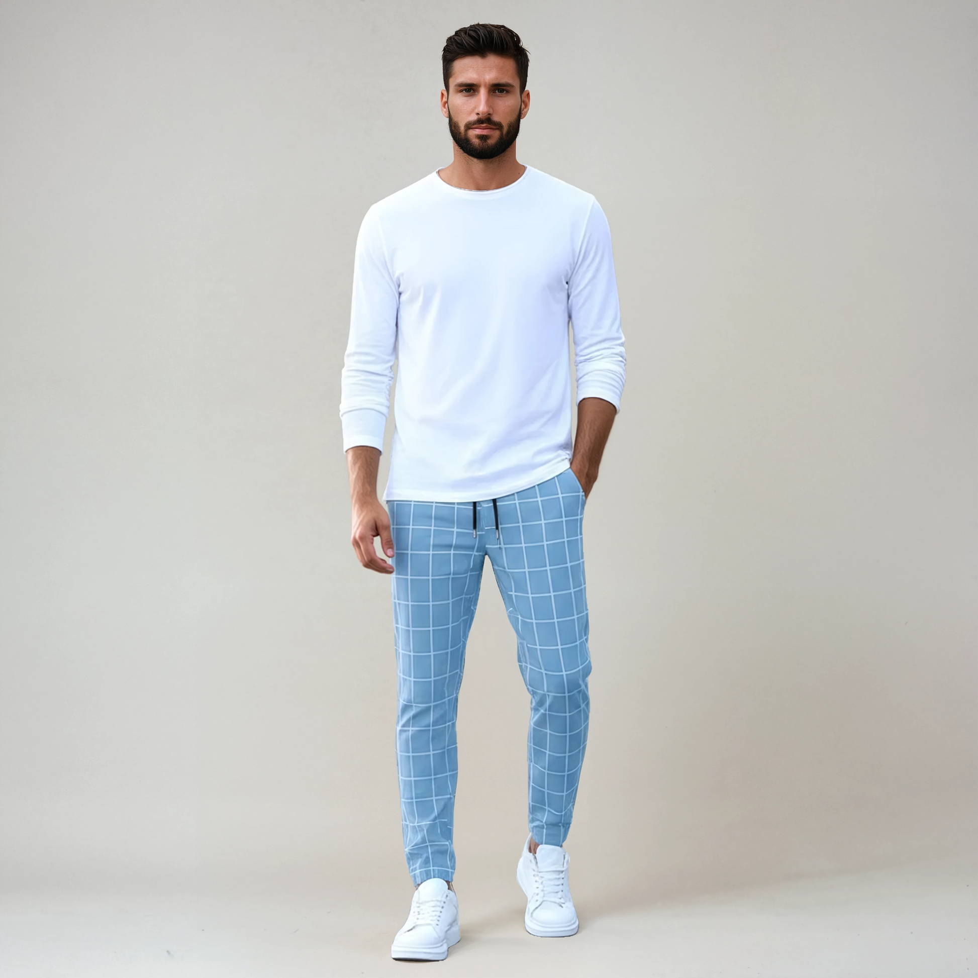Pantalón Hombre Cuadros Ajustable - Vestiria