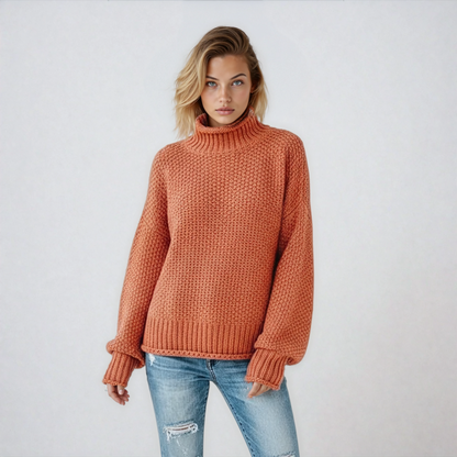 Sudadera mujer cuello alto manga larga EVYNA - Vestiria