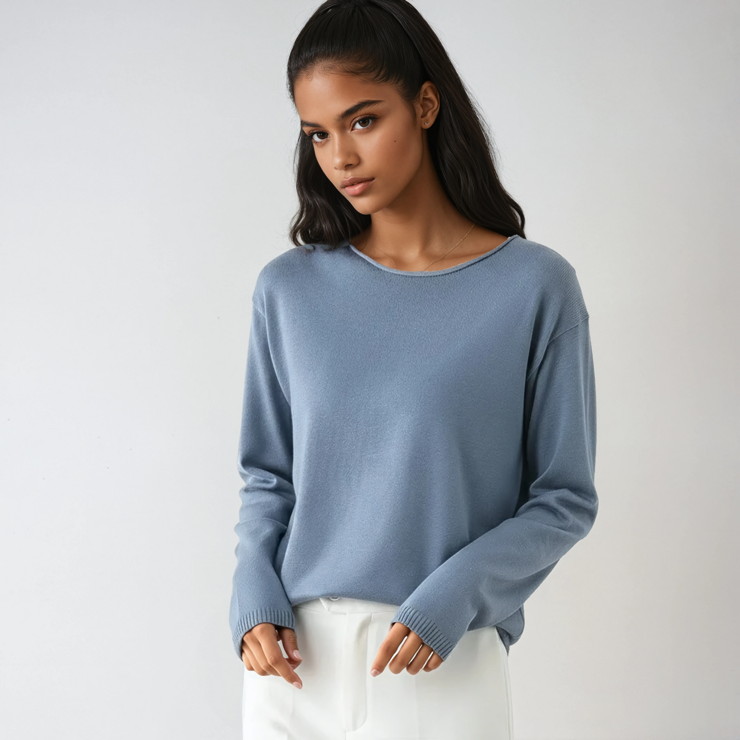 Sudadera Mujer Cuello Redondo Manga Larga Suave - Vestiria