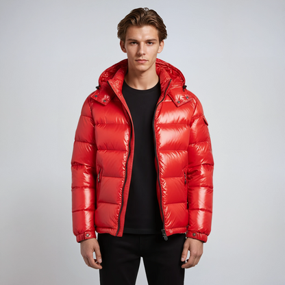 Chaqueta abrigadora de invierno con capucha para hombre - Vestiria