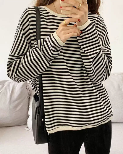 Blusa Rayas Cuello Redondo Mujer - Vestiria