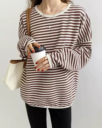Blusa Rayas Cuello Redondo Mujer