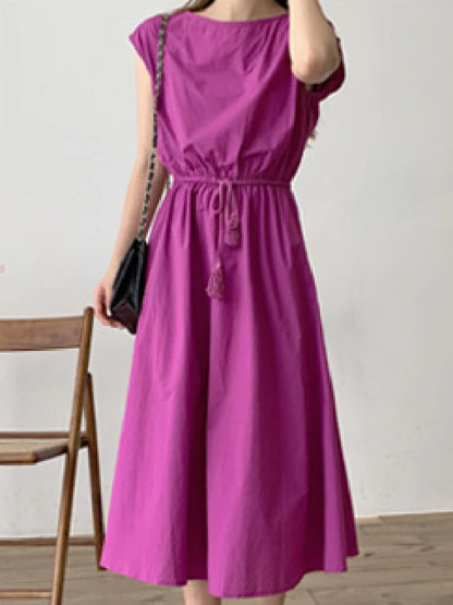 Vestido Midi Floral con Borlas Elegante