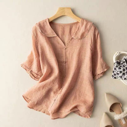 Camisa blanca mujer cuello alto elegante