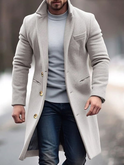 Abrigo de Lana Cuello Alto Hombre