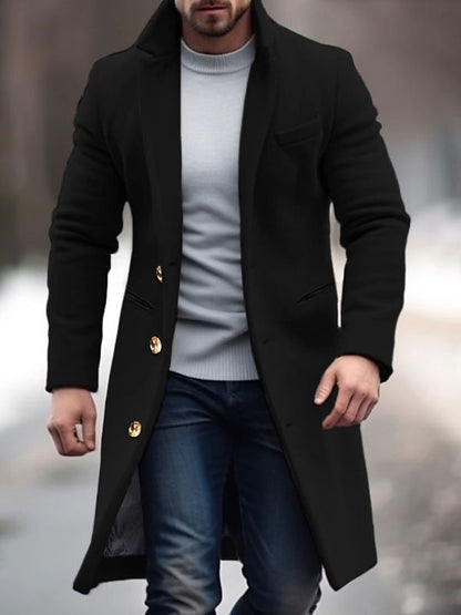 Abrigo de Lana Cuello Alto Hombre