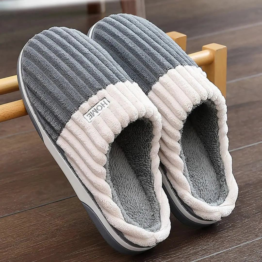 Zapatillas de Piel Rayadas Hombre Acogedoras