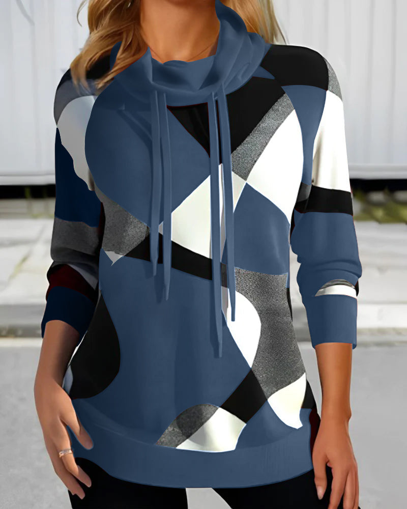 Sudadera Mujer Estampado Geométrico Moda