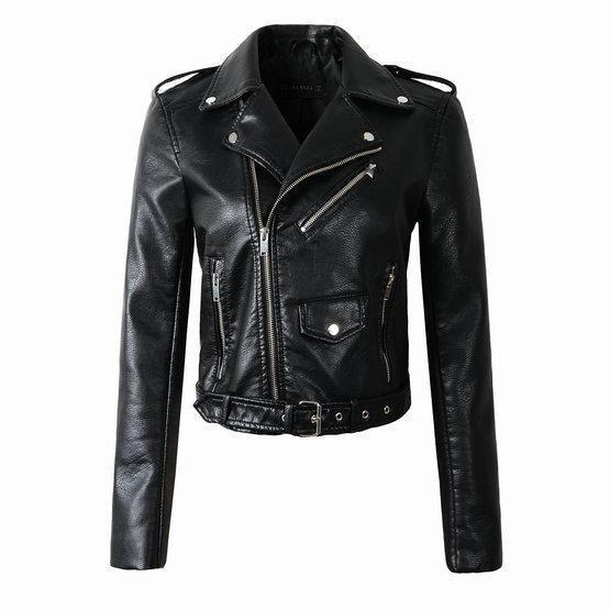 Chaqueta Cuero Mujer Estilo Motero - Vestiria
