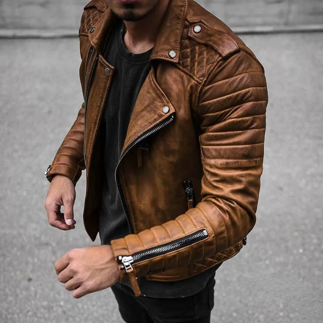 Chaqueta Cuero Hombre Clásica y Resistente
