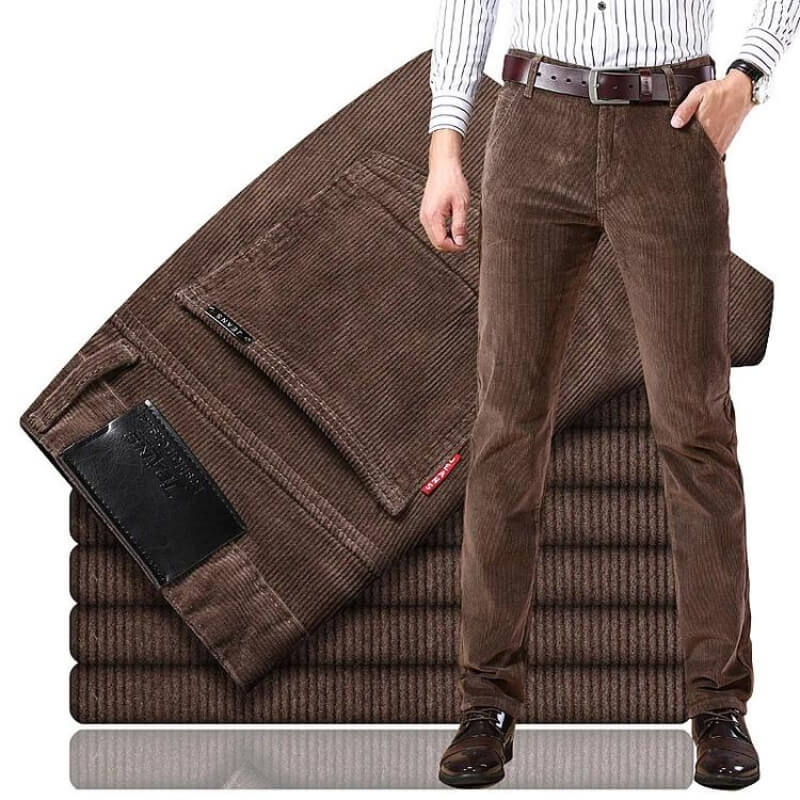 Pantalón de pana elegante mujer corte básico