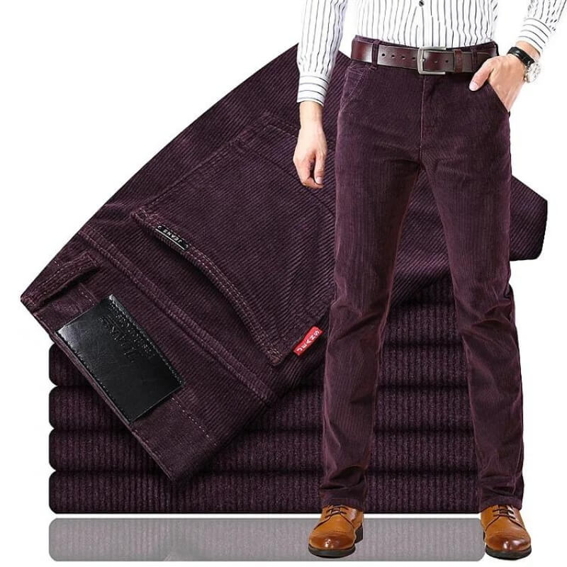 Pantalón de pana elegante mujer corte básico
