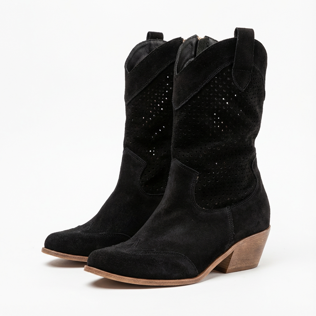 Botas Mujer Tacón Alto Perforación Elegante