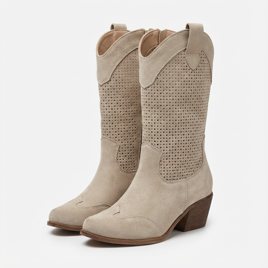 Botas Mujer Tacón Alto Perforación Elegante