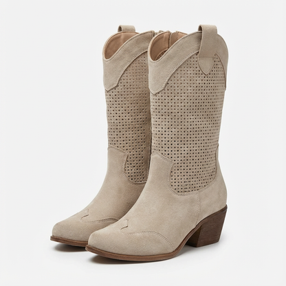 Botas Mujer Tacón Alto Perforación Elegante