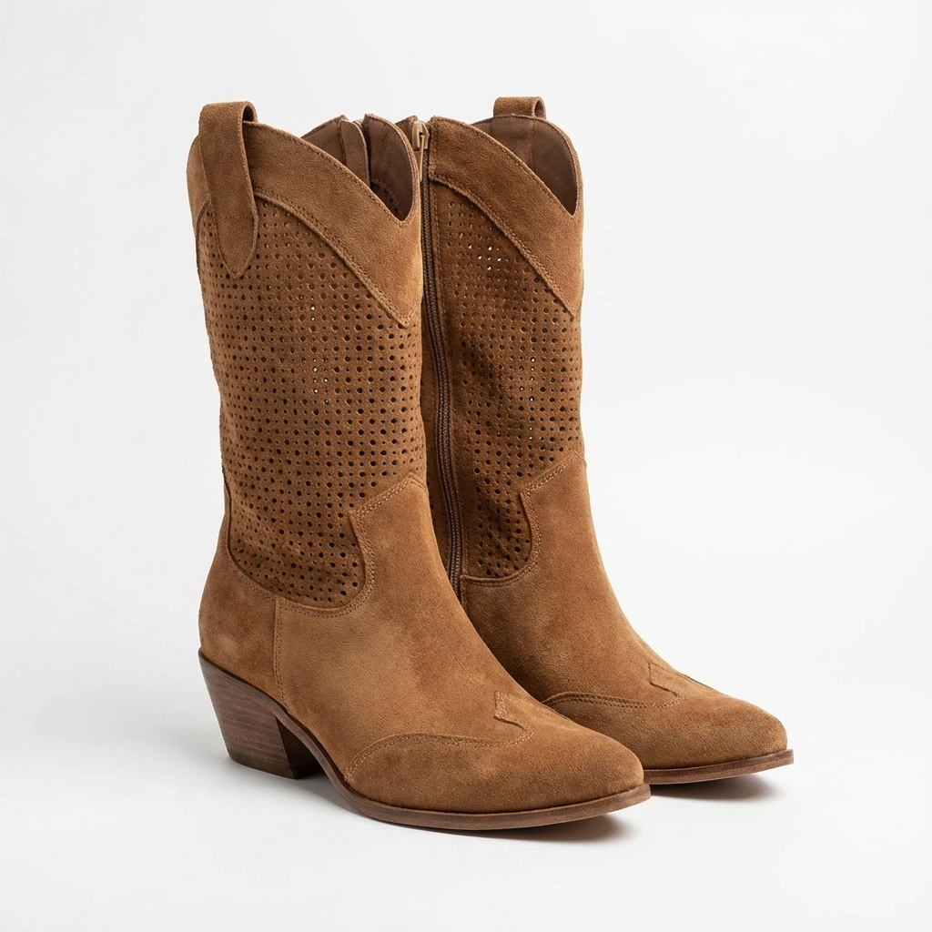 Botas Mujer Tacón Alto Perforación Elegante