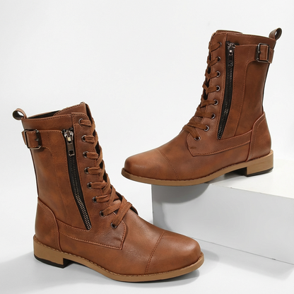 Botas Mujer Cuero Cordones Clásicas - Clara Moda