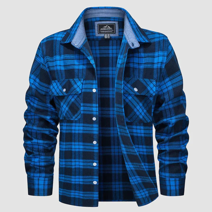 Camisa Cuadriculada Manga Larga Hombre