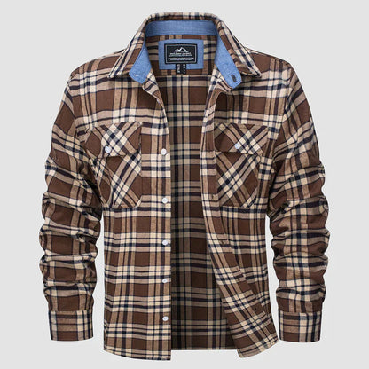 Camisa Cuadriculada Manga Larga Hombre