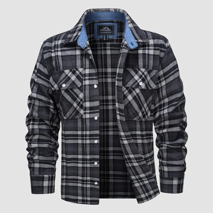 Camisa Cuadriculada Manga Larga Hombre