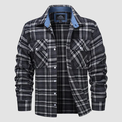 Camisa Cuadriculada Manga Larga Hombre