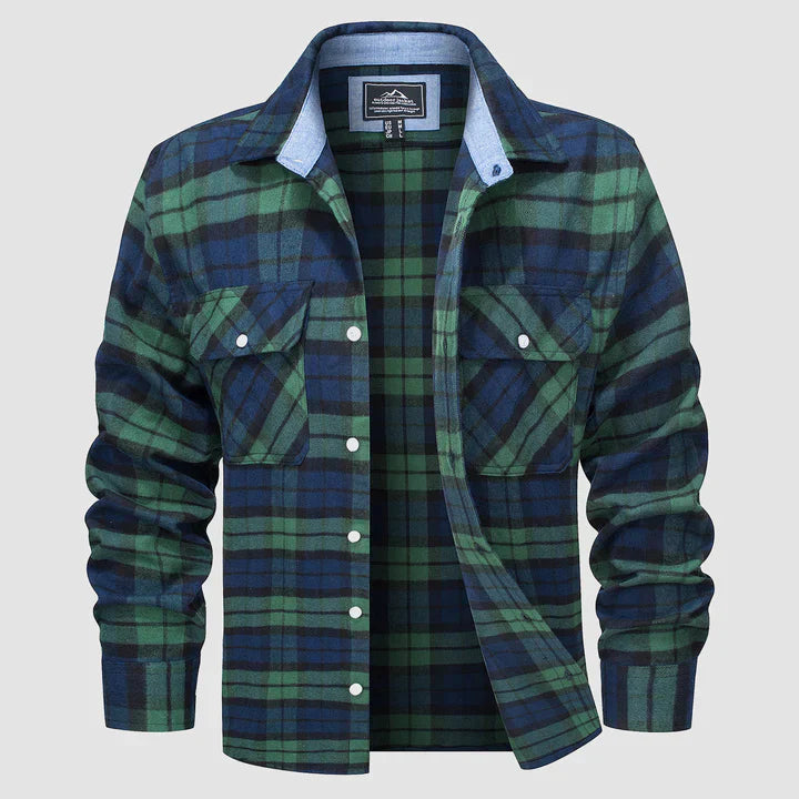 Camisa Cuadriculada Manga Larga Hombre