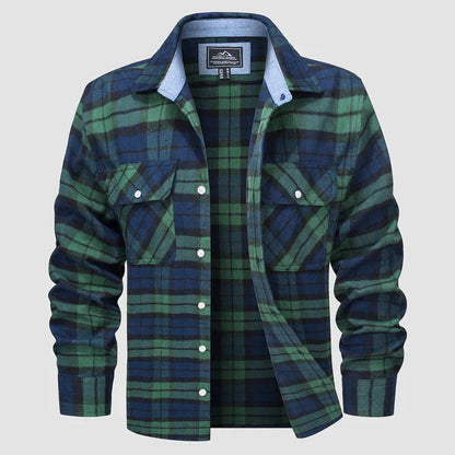 Camisa Cuadriculada Manga Larga Hombre