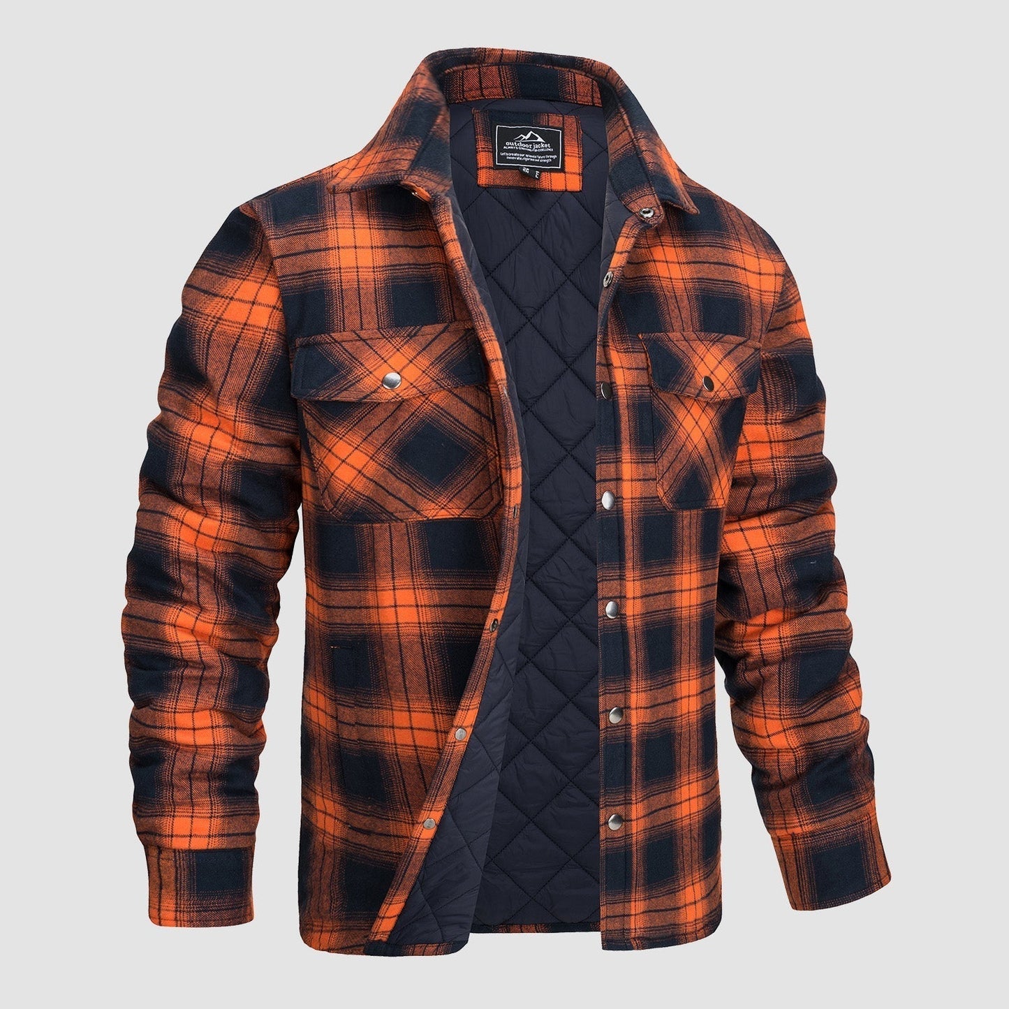 Chaquetón de Cuadros Hombre Clásico con Bolsillos - Vestiria