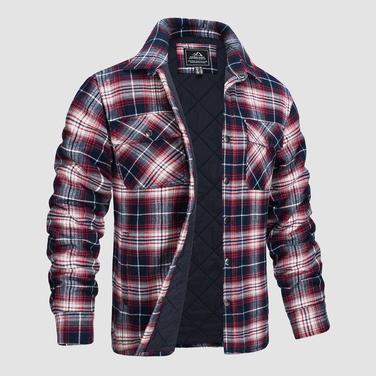 Chaquetón de Cuadros Hombre Clásico con Bolsillos