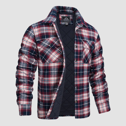 Chaquetón de Cuadros Hombre Clásico con Bolsillos